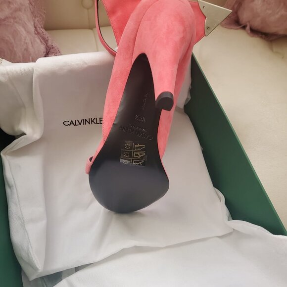 Calvin Klein 205W39NYC Blush Suede Letitia Sandals 38,5M Brand New. - Picture 6 of 8